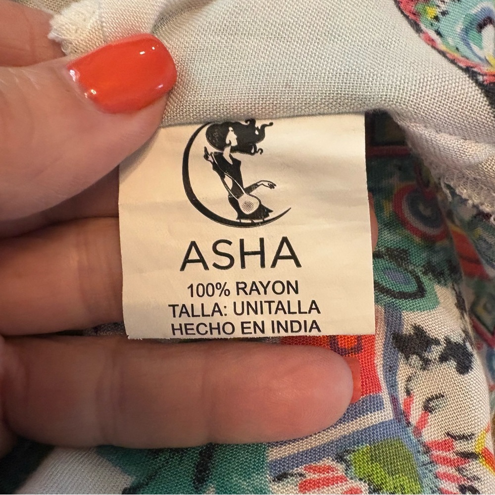 ASHA Asymmetrical Colorful Print Dress! Great condition! Bohemian! One size. - Picture 10 of 13